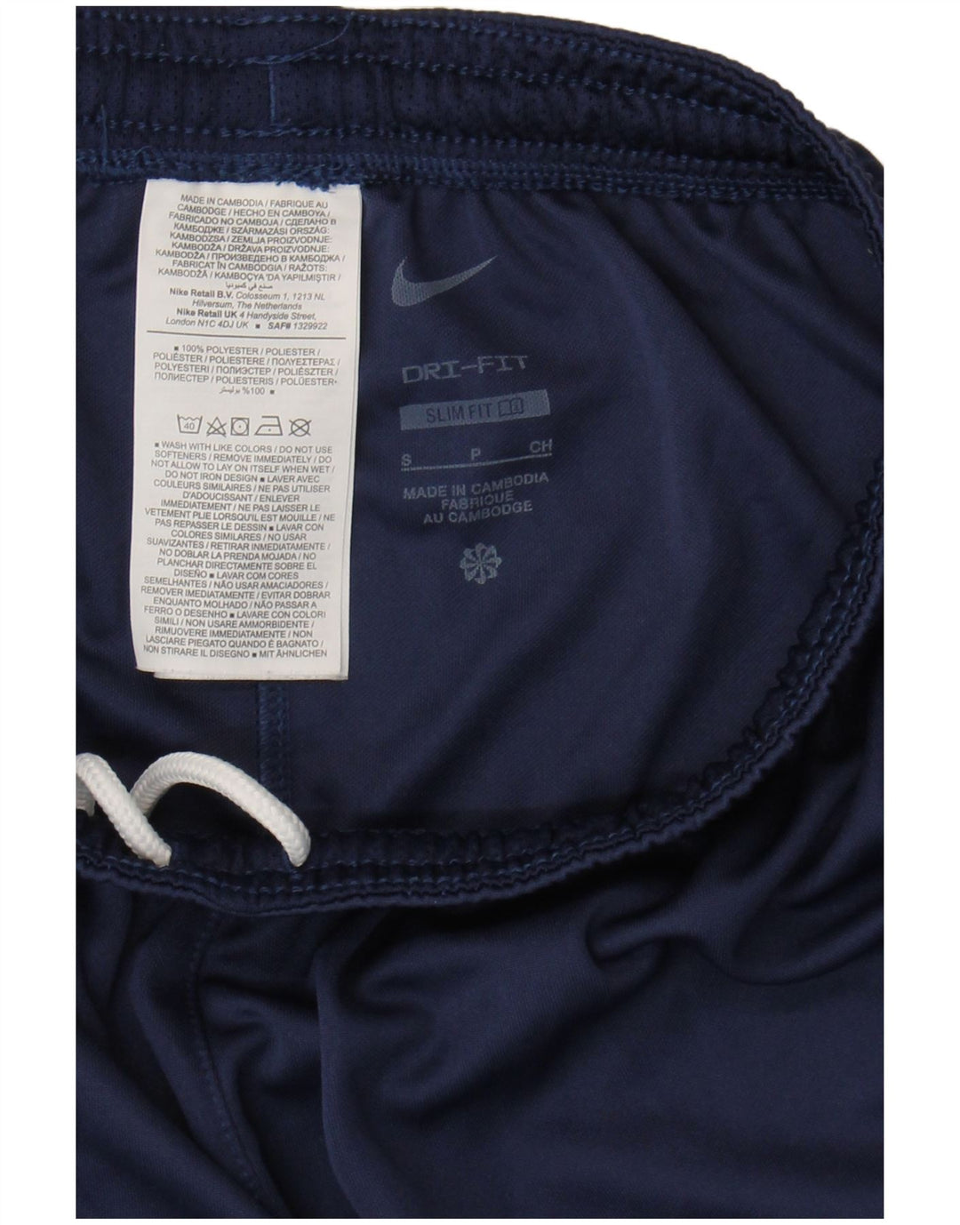 Męskie spodenki sportowe Nike Dri Fit Slim Fit, małe, granatowe, z poliestru