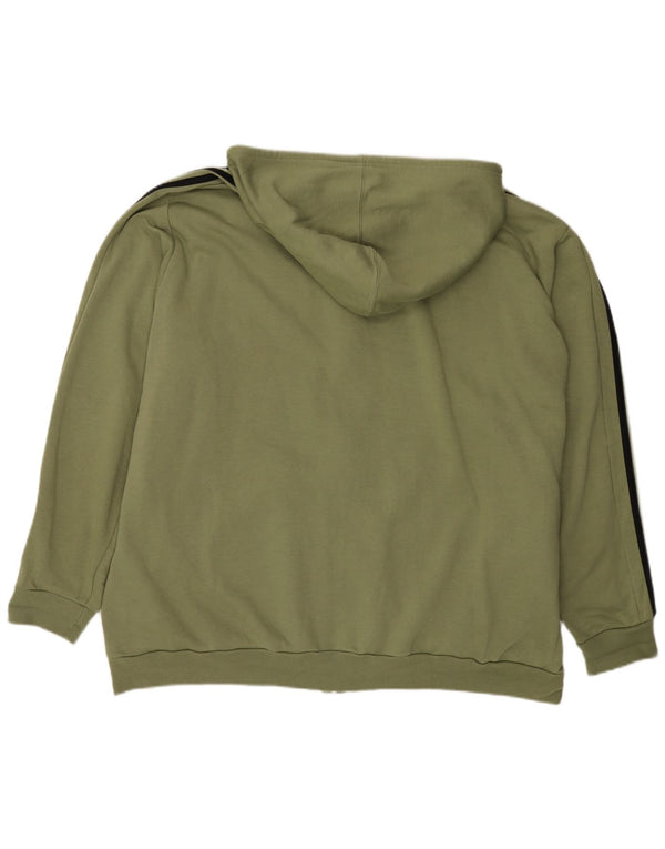 Adidas Męski sweter z kapturem i zamkiem błyskawicznym 3XL, bawełna khaki