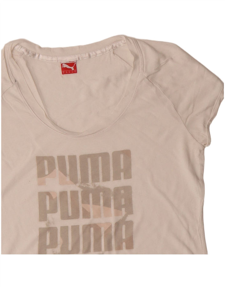 Damska koszulka z grafiką Puma Top UK 12 Średnia biel