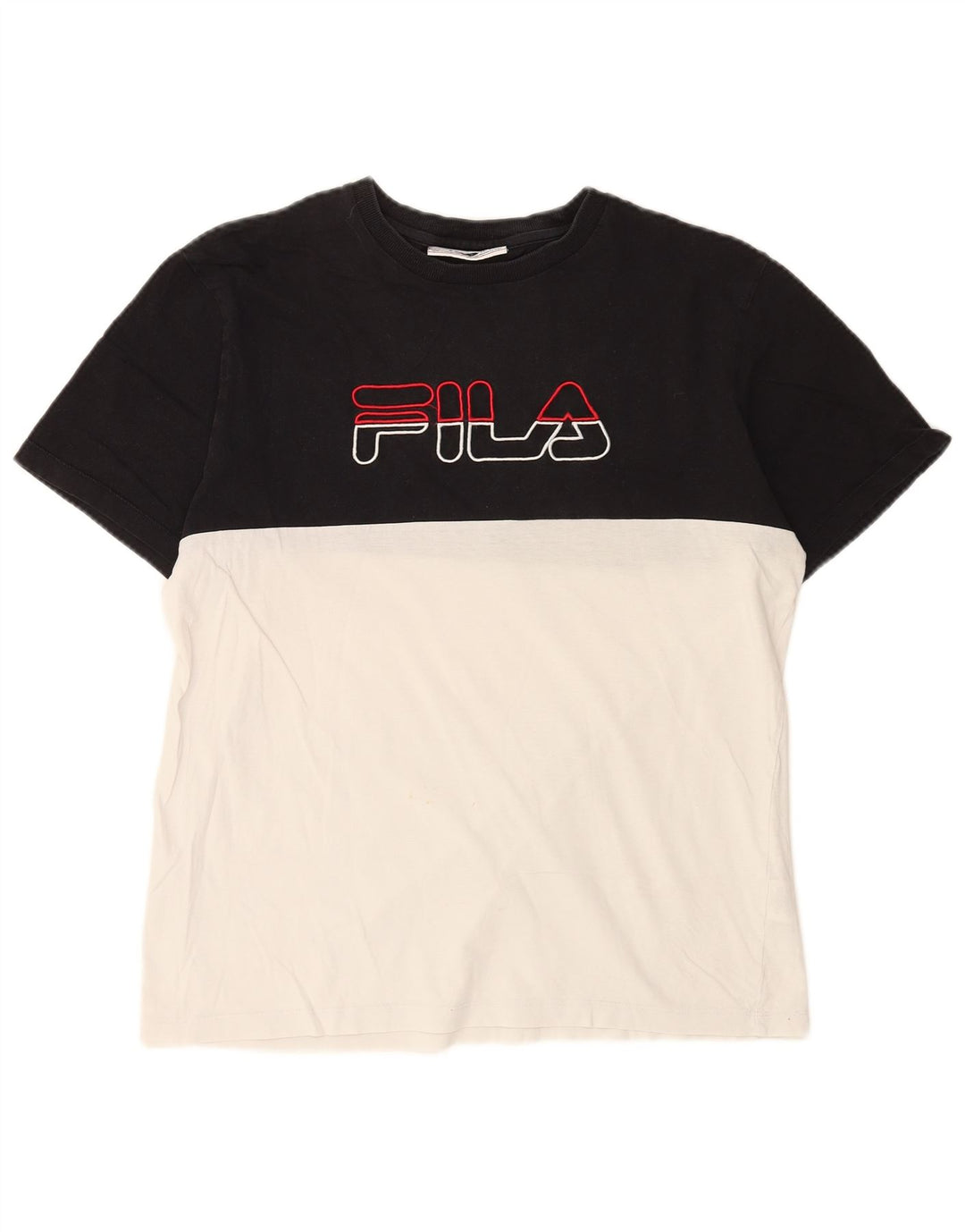 Męski T-shirt Fila z grafiką, bawełniany, średniej wielkości, w kolorze czarnym