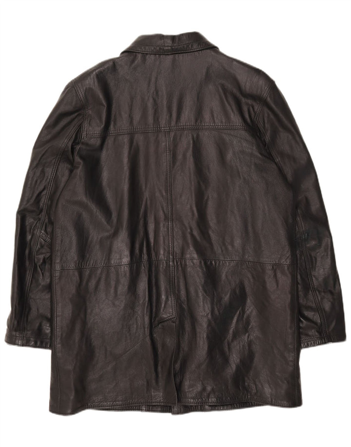 Vintage męska kurtka skórzana oversize UK 40 duża czarna skóra