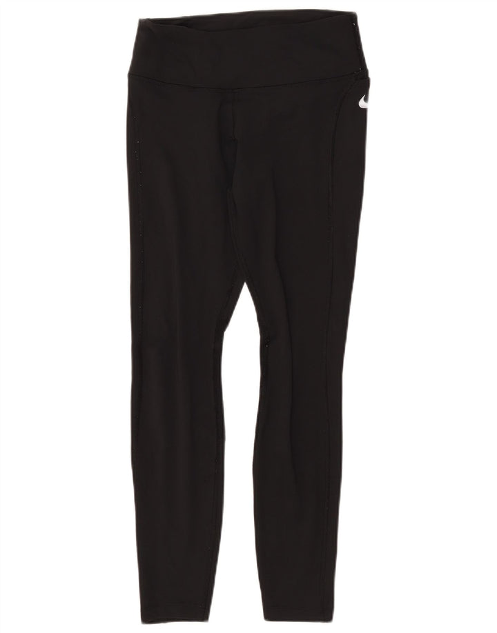 Damskie legginsy NIKE Dri Fit UK 10, małe, czarne, poliestrowe