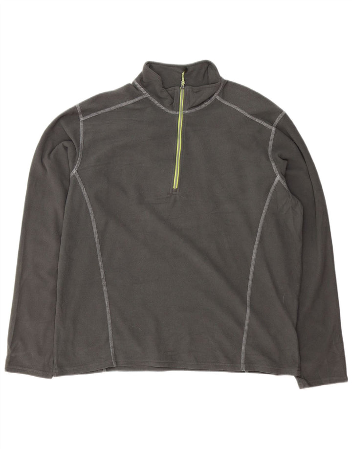 Męski sweter polarowy XL z zamkiem błyskawicznym Eddie Bauer, szary poliester