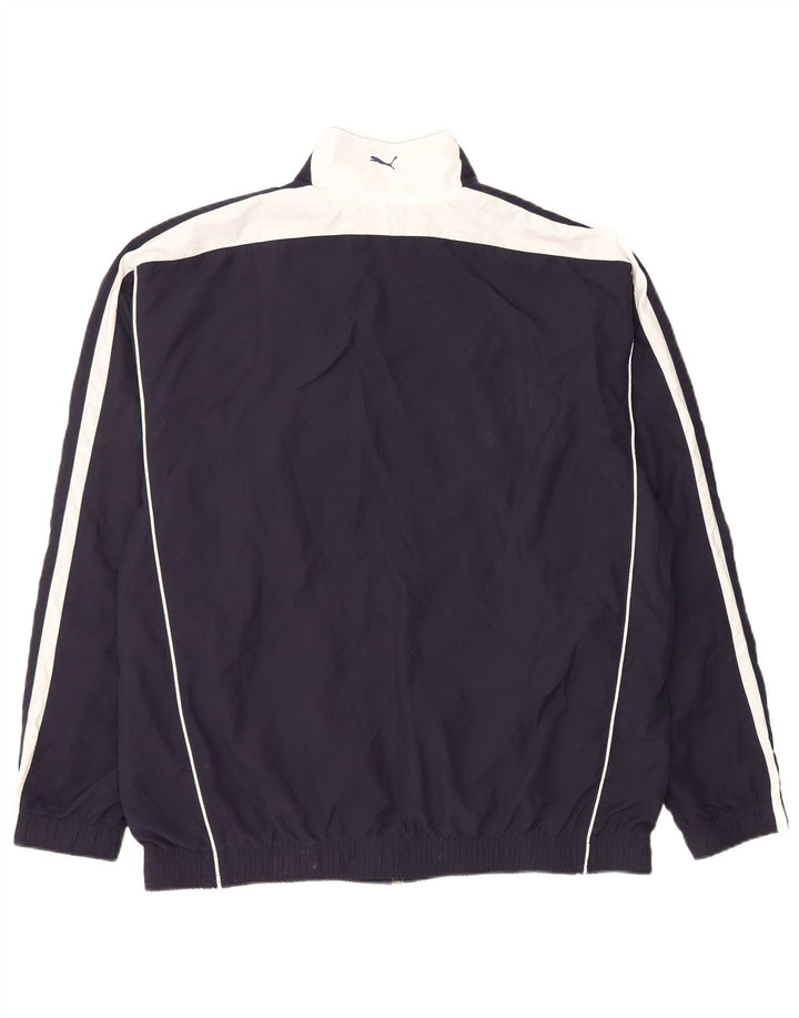 Męska kurtka dresowa Puma, duża, granatowa, z poliestru w blokach kolorów