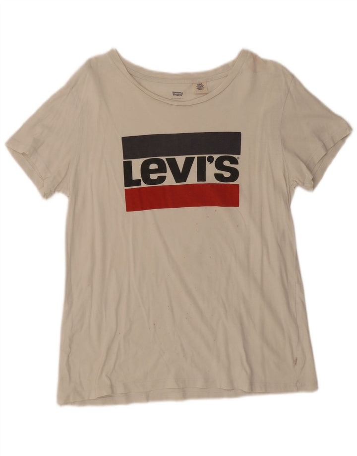 Damska koszulka z grafiką Levi's Top UK 14 Średnia biel