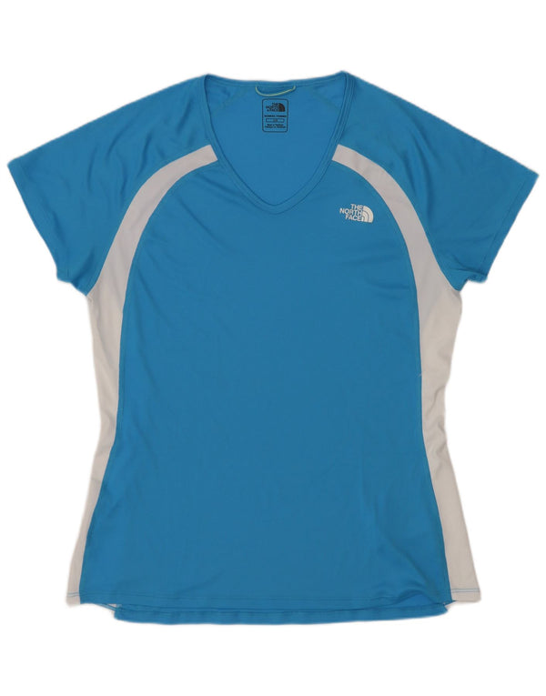 T-shirt damski The North Face UK 14, duży, niebieski, poliester z blokami kolorów