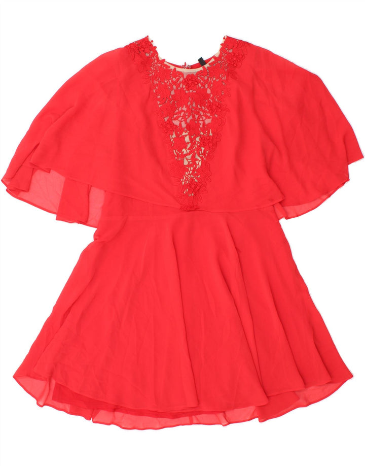 BCBGMAXAZRIA Womens A-Line Dress UK 12 Medium  Red Polyester Vintage BCBGMAXAZRIA and Second-Hand BCBGMAXAZRIA from Messina Hembry 
