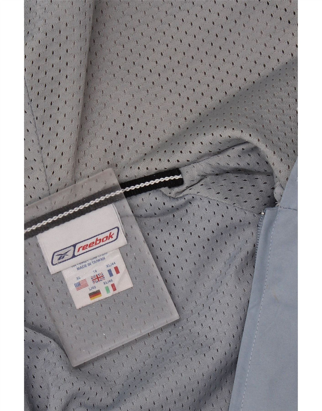 Damska kurtka przeciwdeszczowa REEBOK Oversize z kapturem UK 16, duża niebieska