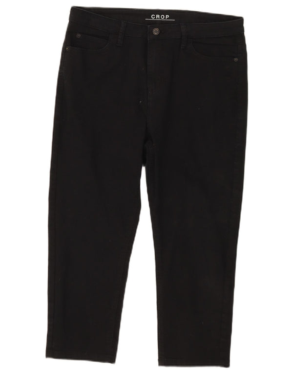 Marks & Spencer Damskie Krótkie Jeansy UK 14 Duże W32 L20 Czarne Bawełniane