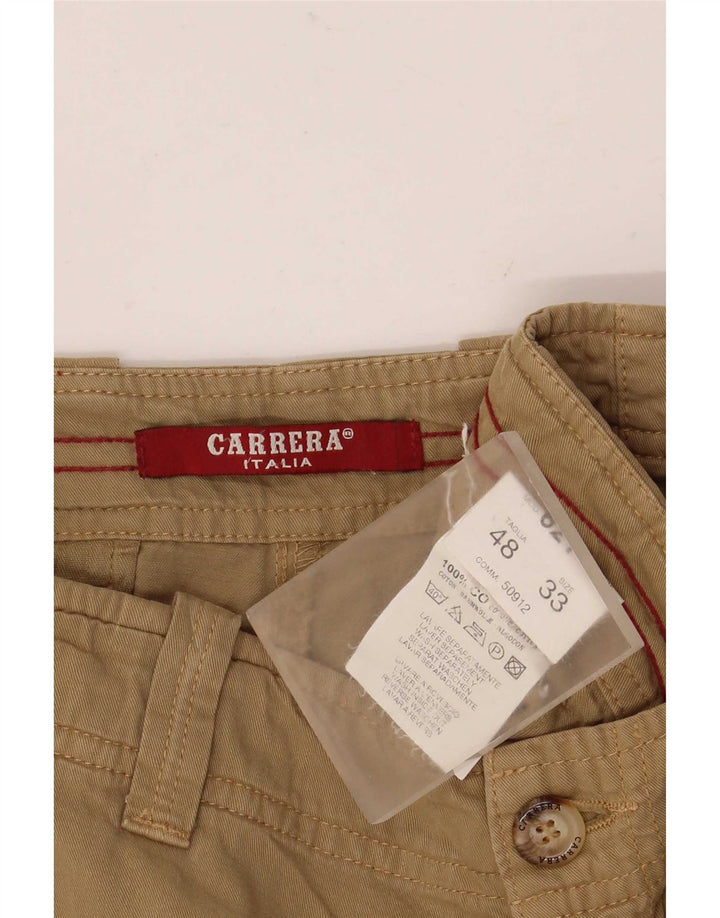 Męskie spodenki Chino Carrera IT 48 Medium W33 Beżowa bawełna