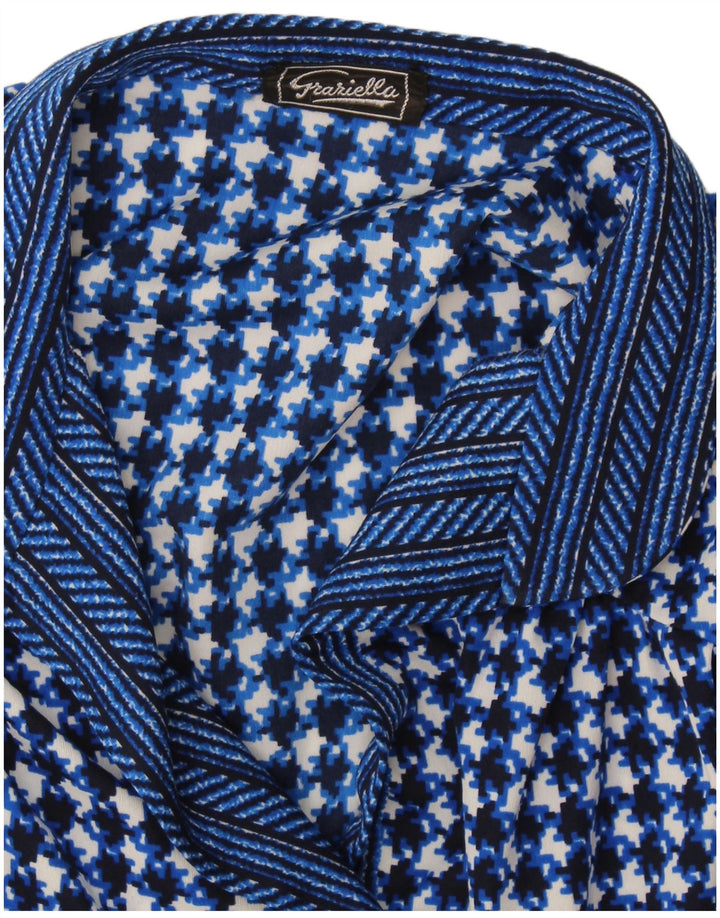 Bluzka damska vintage Top UK 10 Small Granatowa pepitka