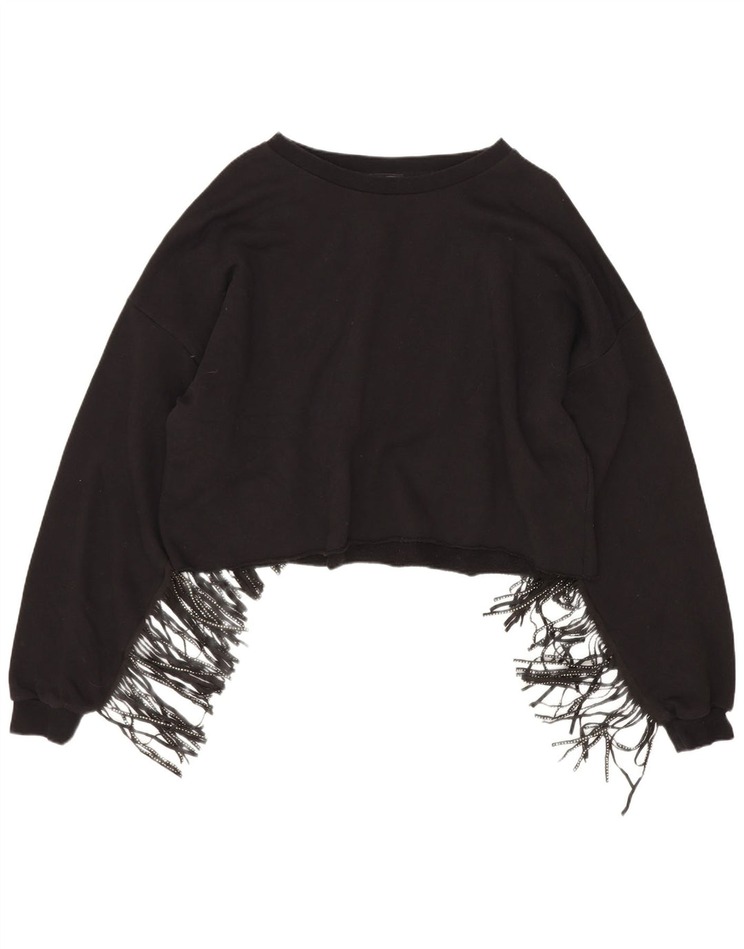 Damska bluza oversize Zara Crop UK 14, średnia czarna bawełna