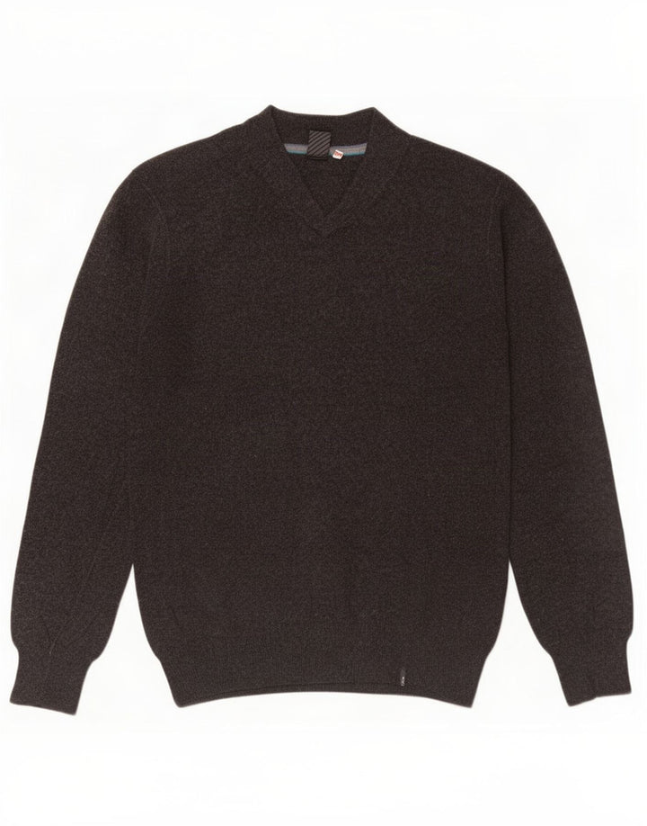 Męski sweter z dekoltem w serek White Stuff, mały, szary, bawełniany