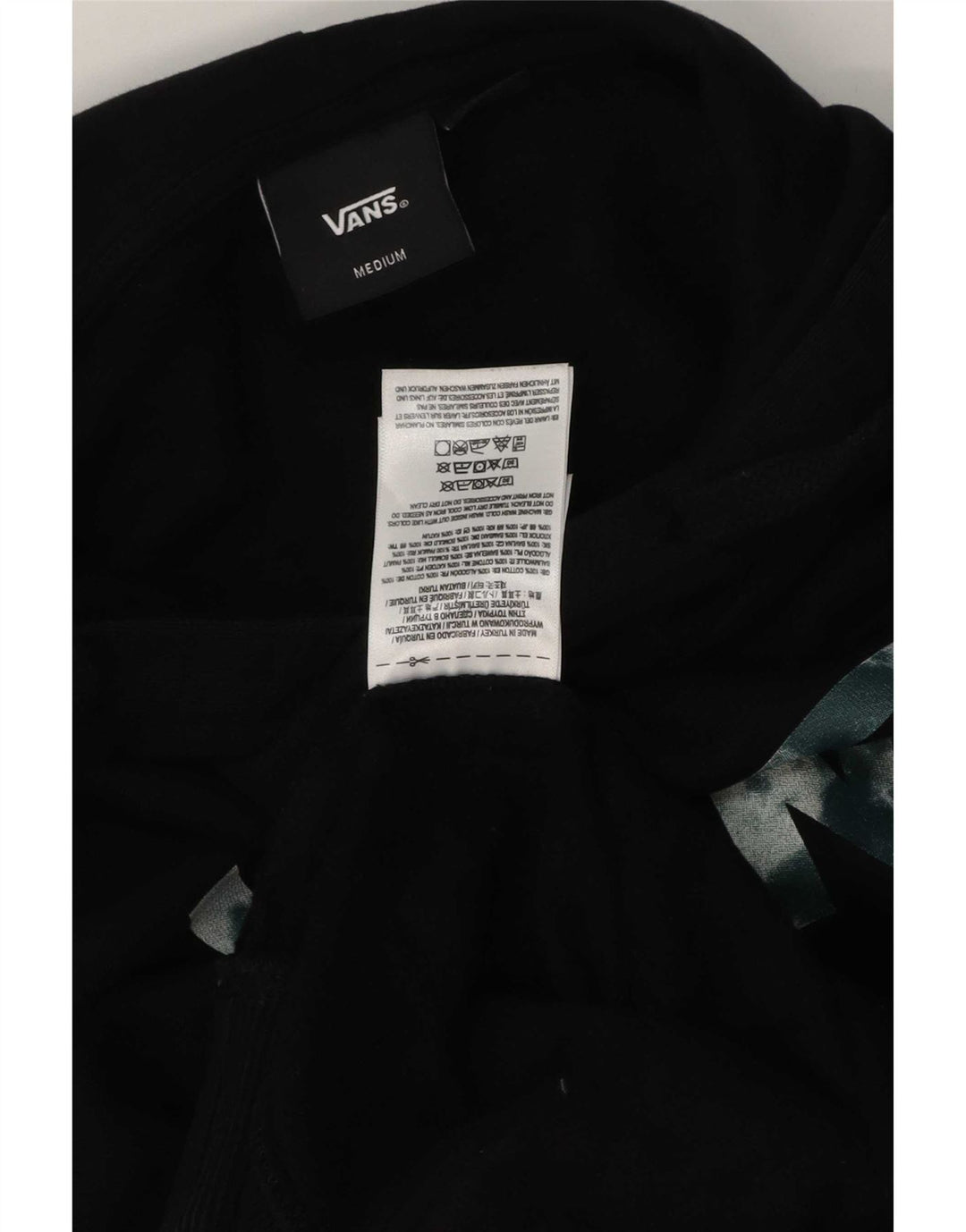 Męski sweter z kapturem Vans z grafiką, średni czarny, bawełniany