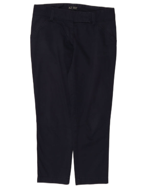 Spodnie damskie Armani Straight Casual W27 L25 Granatowa bawełna