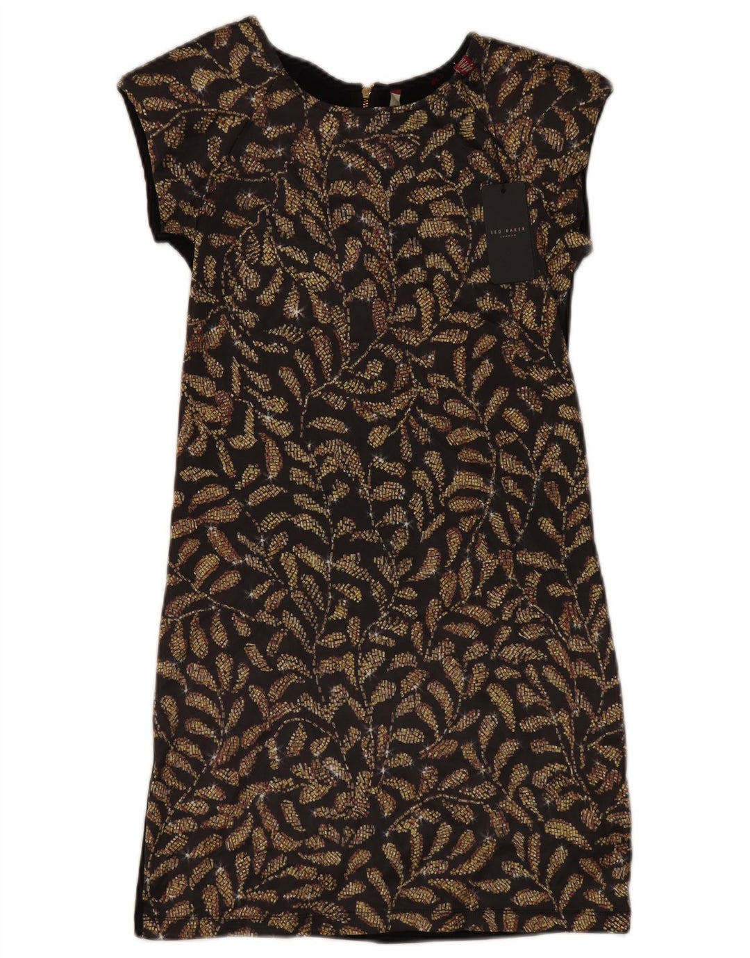 Damska sukienka typu shift Ted Baker, rozmiar 0, 2XS, czarna, z poliestru w kwiaty