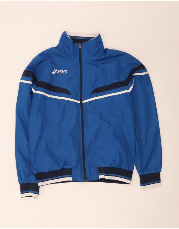 Męska kurtka bomberka Asics UK 42 XL, niebieski poliester z blokami kolorów