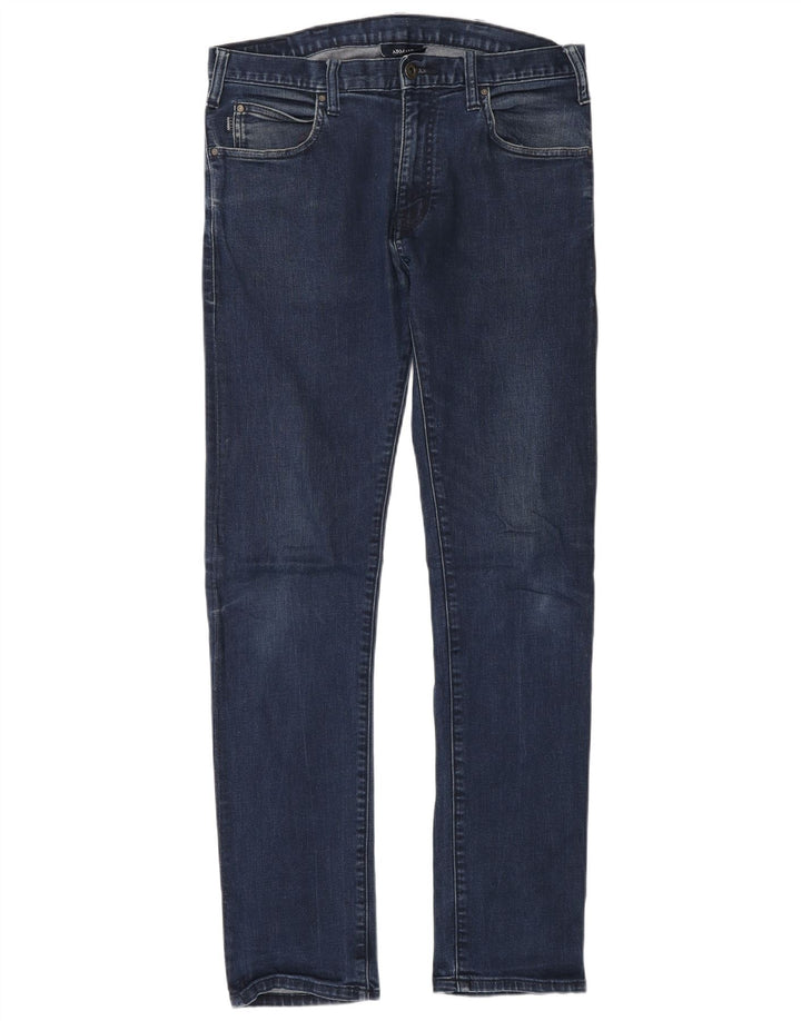 ARMANI Męskie jeansy slim W30 L32 Niebieskie bawełniane