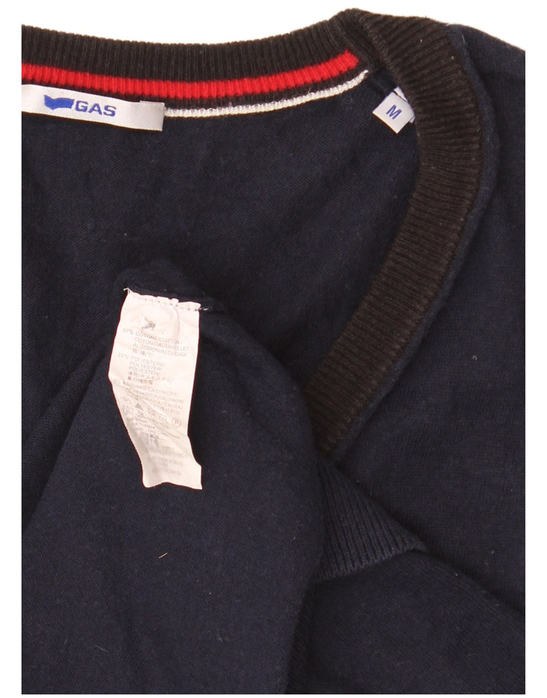 Męski sweter rozpinany bez rękawów Gas, średni granatowy, bawełniany