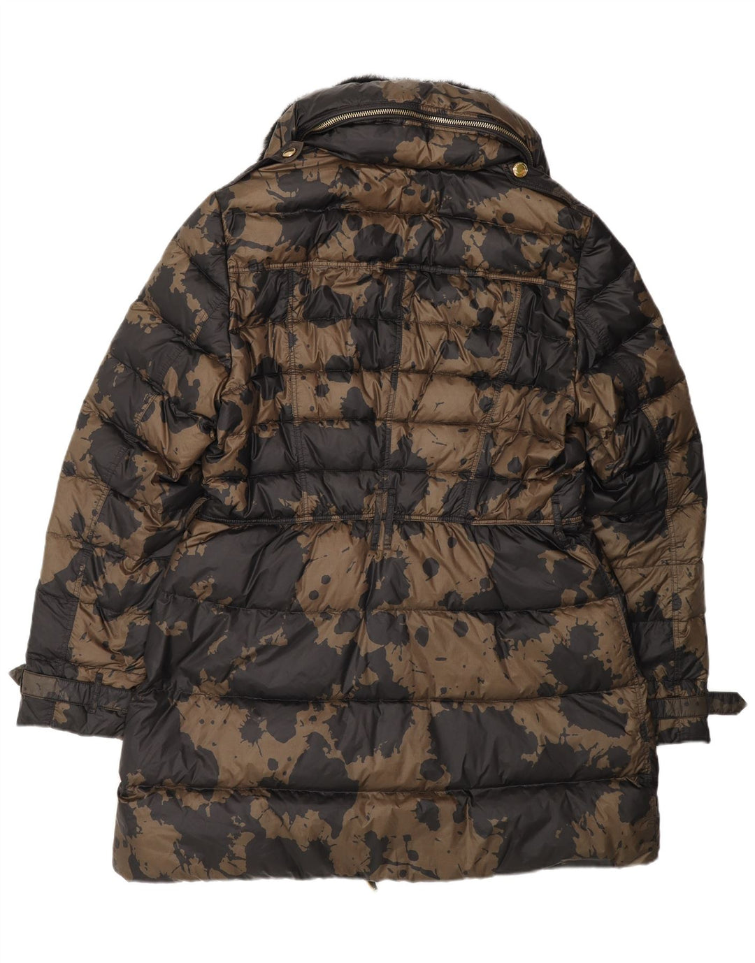 Damski wzorzysty płaszcz wyściełany Burberry UK 18 XL w kolorze brązowym, projektant w kamuflażu