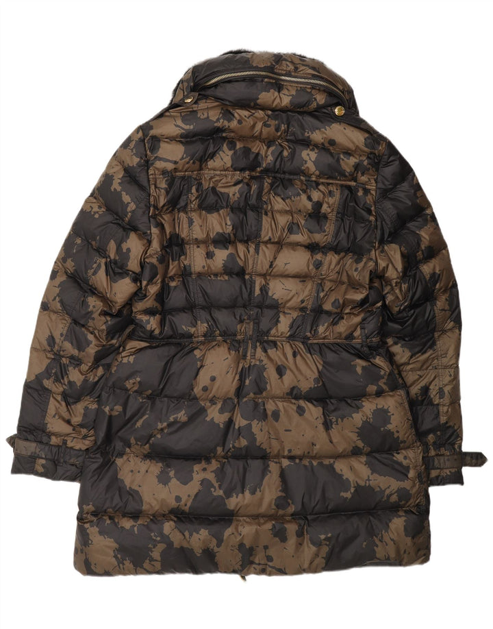 Damski wzorzysty płaszcz wyściełany Burberry UK 18 XL w kolorze brązowym, projektant w kamuflażu