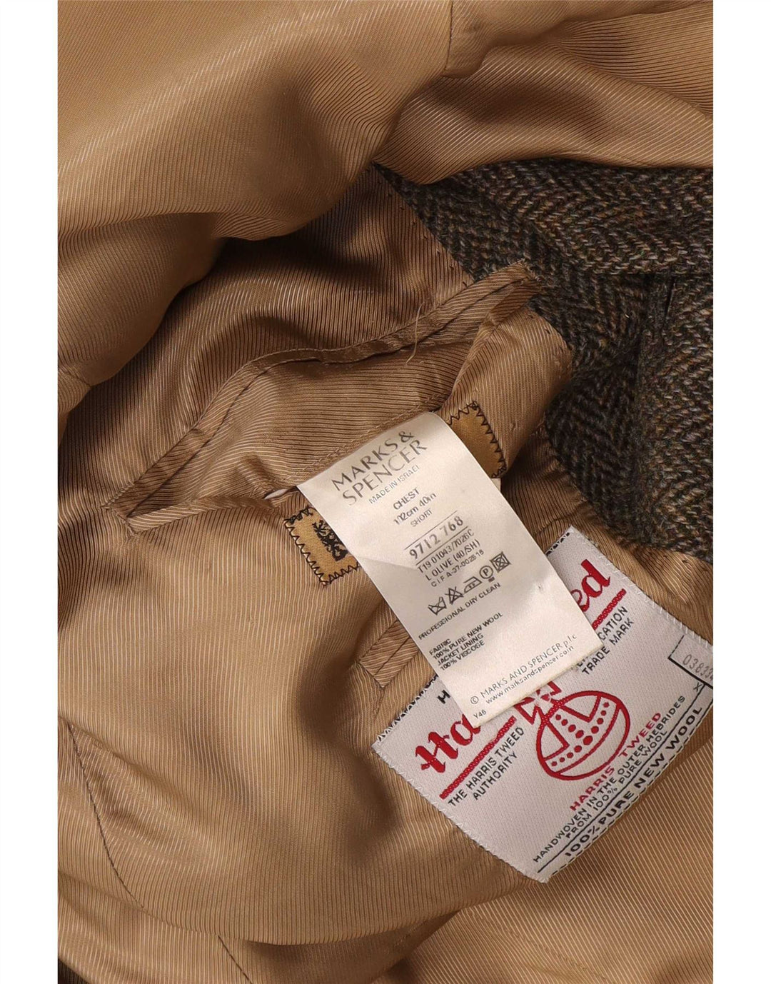 Marks & Spencer Męska marynarka Harris Tweed Blazer UK 40 Średnia zieleń