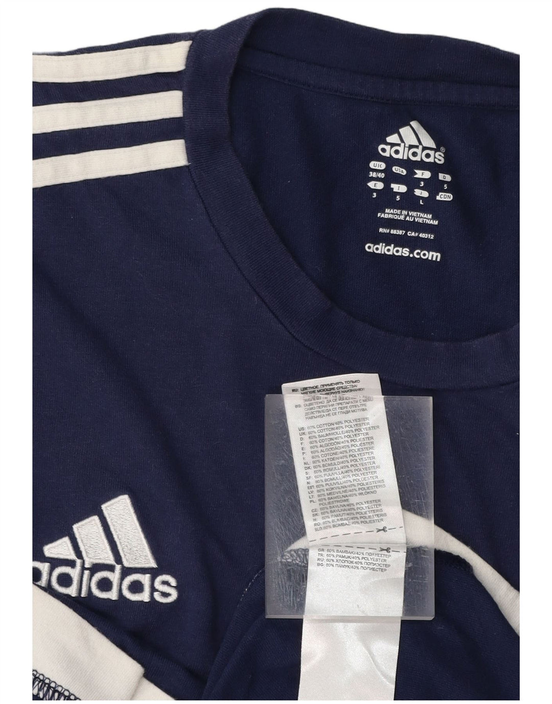 T-shirt męski ADIDAS Top UK 38/40 Średni granatowy, bawełniany