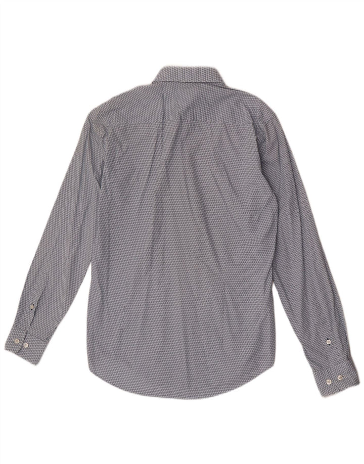 Męska koszula slim fit Hugo Boss w abstrakcyjny wzór, mała niebieska bawełna