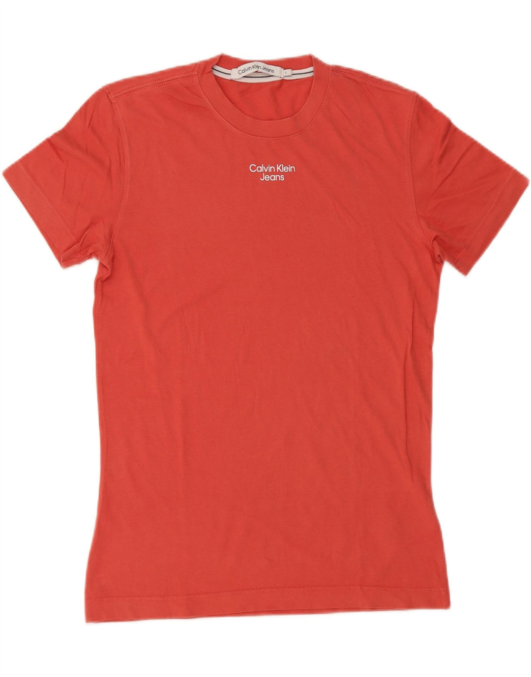 T-shirt męski Calvin Klein Jeans, mały, czerwony, bawełniany