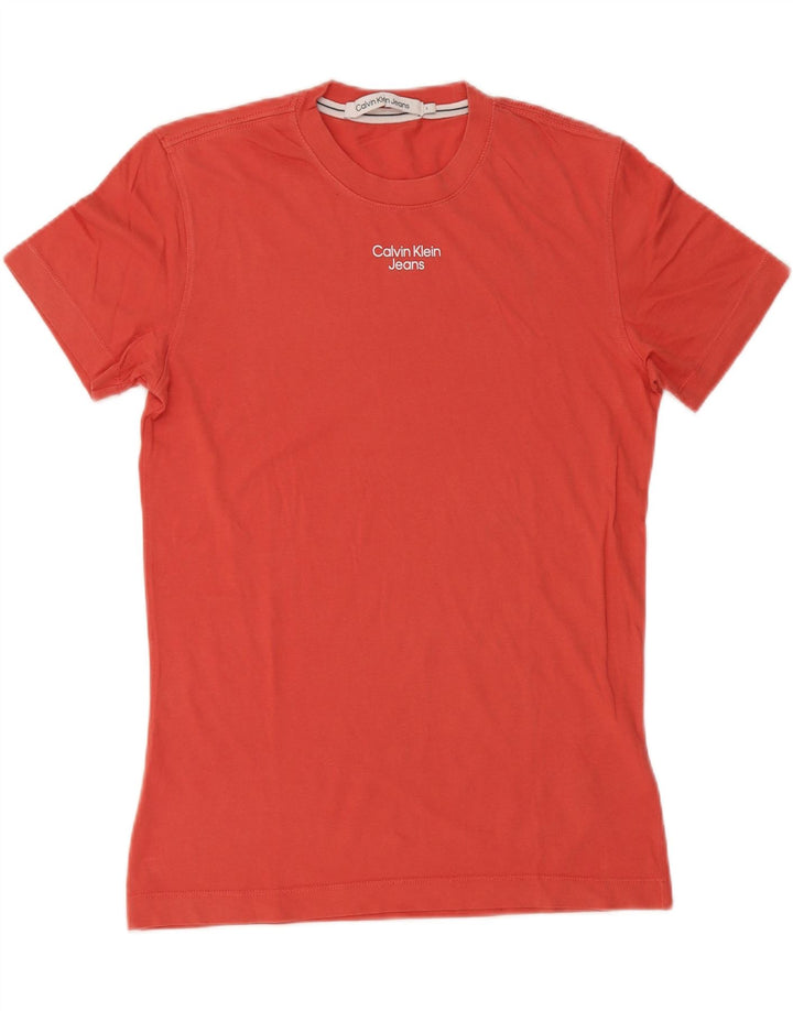 T-shirt męski Calvin Klein Jeans, mały, czerwony, bawełniany
