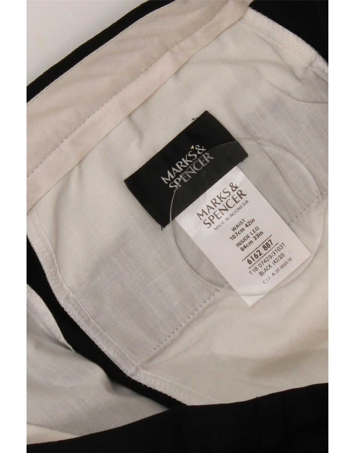 Męskie spodnie Capri Marks & Spencer W42 L23 Czarny poliester