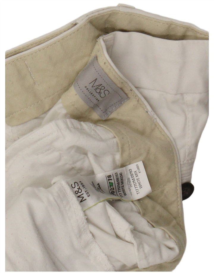 Męskie spodenki Chino MARKS & SPENCER W34, duże, białe, bawełniane