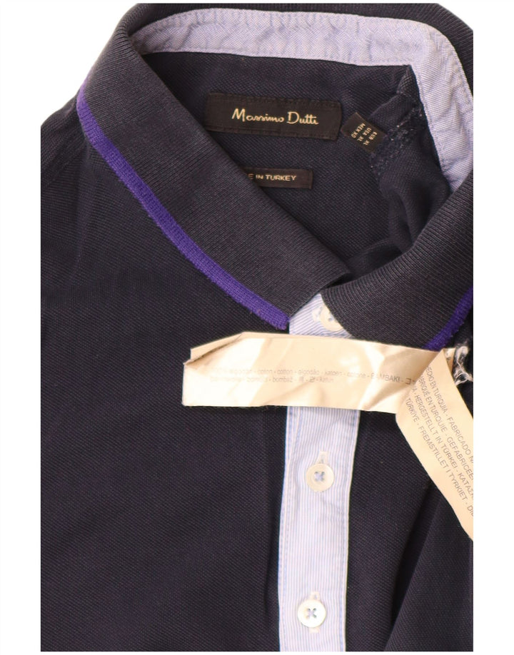 Męska koszulka polo MASSIMO DUTTI XL, granatowa, bawełniana