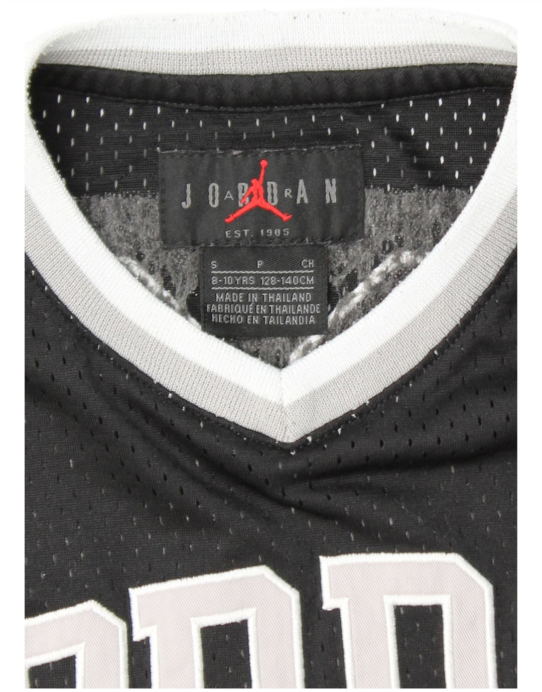 JORDAN Boys Graphic T-Shirt Top 8-9 Years Small  Black Polyester