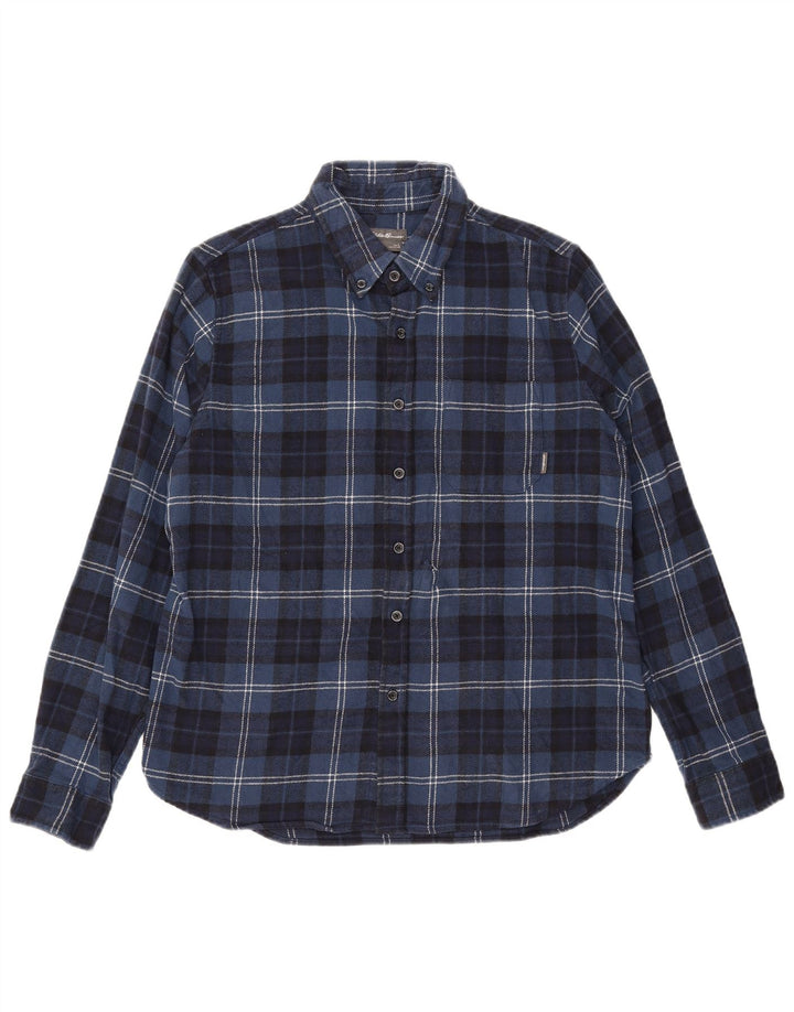 Koszula flanelowa męska Eddie Bauer, duża, bawełniana w granatową kratę