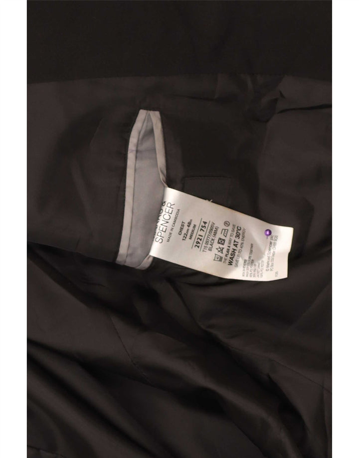 Marks & Spencer Męska marynarka zapinana na 2 guziki UK 48 2XL Czarny poliester