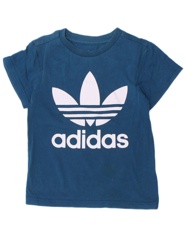 Chłopięca koszulka z grafiką Adidas Top 4-5 lat, mała niebieska