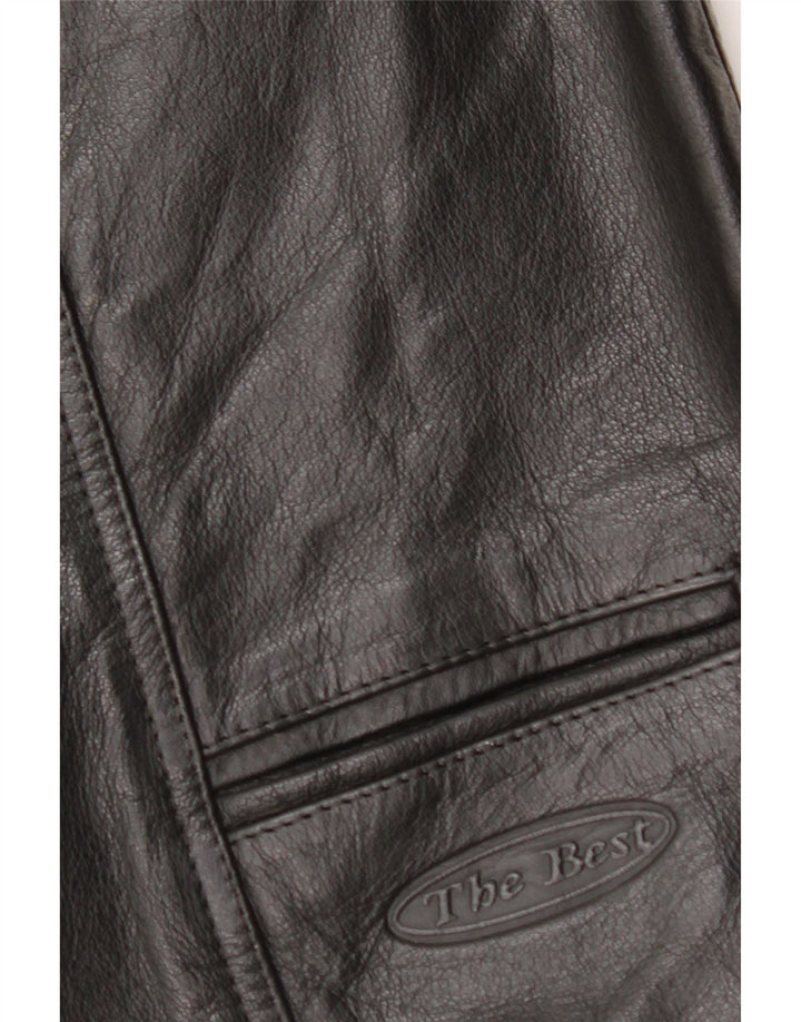 Męska kamizelka skórzana VINTAGE, średnia czarna