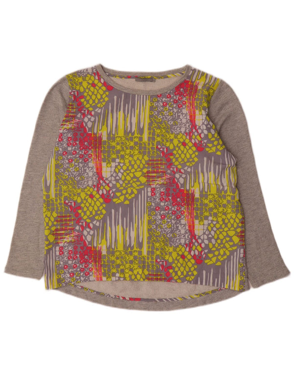 Cos Damska bluza dresowa UK 14, średnia szara, geometryczna bawełna