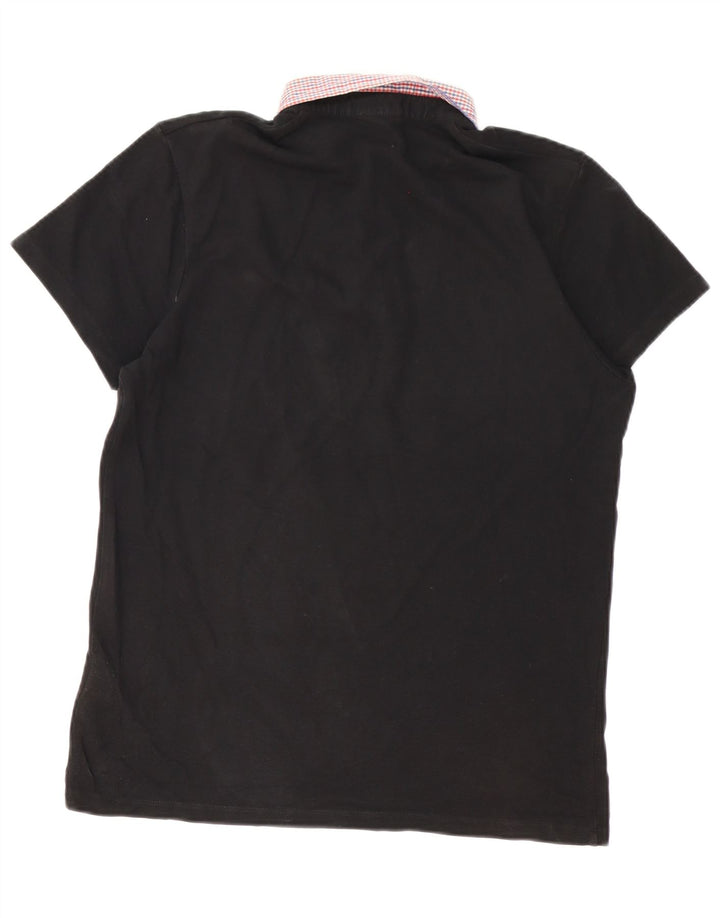 Męska koszulka polo Jack & Jones, duża, czarna, bawełniana