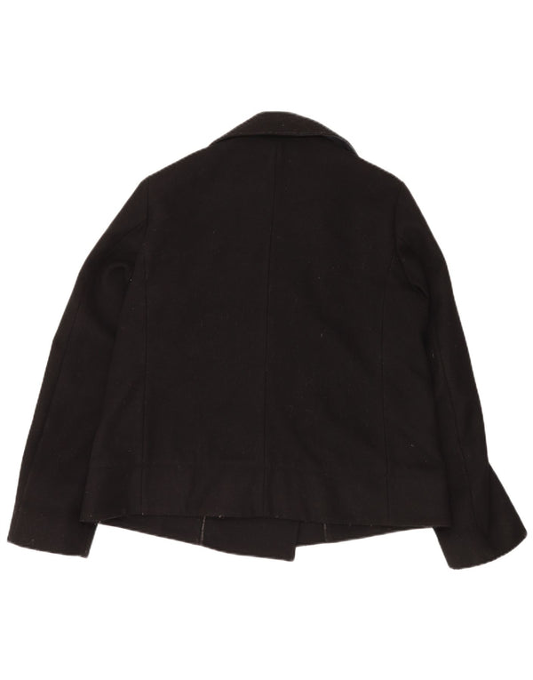 CALVIN KLEIN JEANS Damski płaszcz groszkowy UK 14 Średniej czarnej wełny