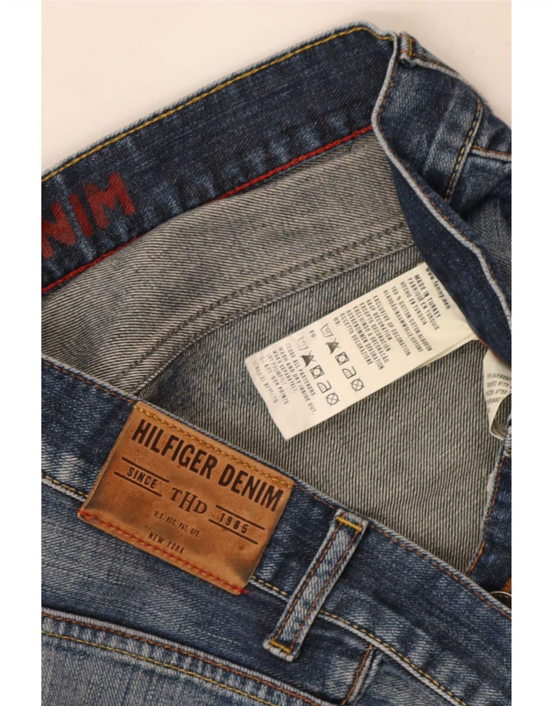 Męskie jeansy Tommy Hilfiger o prostym kroju W34 L26 Niebieskie