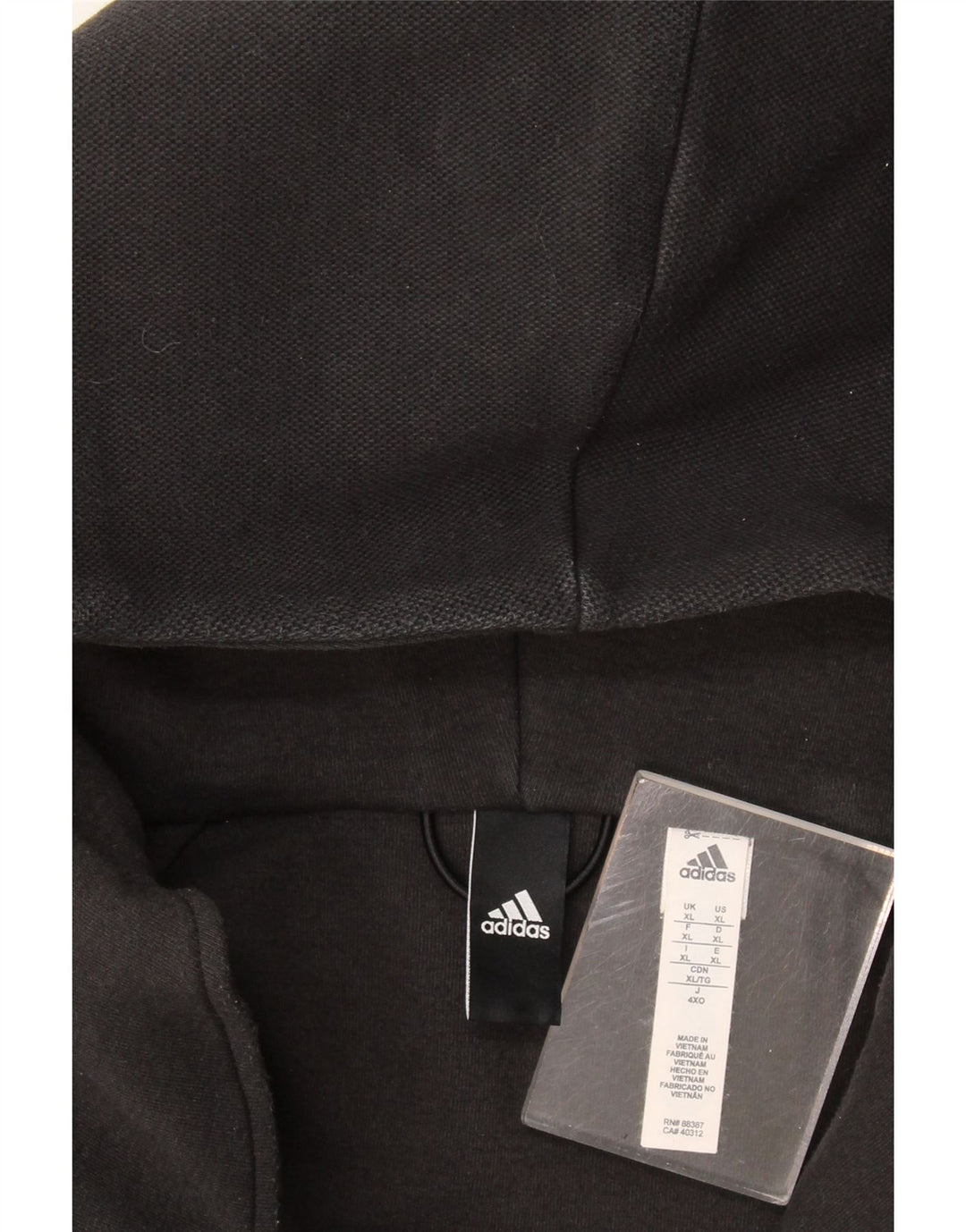 Adidas Męski sweter z kapturem i zamkiem błyskawicznym XL Czarny poliester