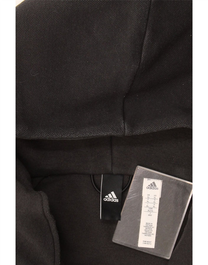 Adidas Męski sweter z kapturem i zamkiem błyskawicznym XL Czarny poliester