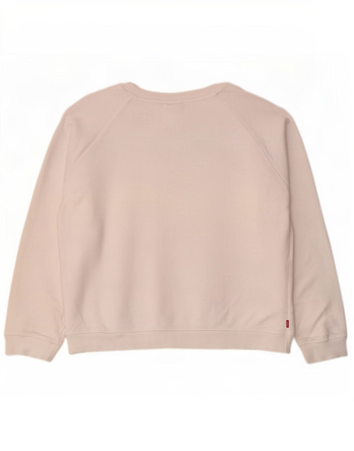 Damska bluza Levi's z grafiką oversize, UK 16, duża, biała bawełna