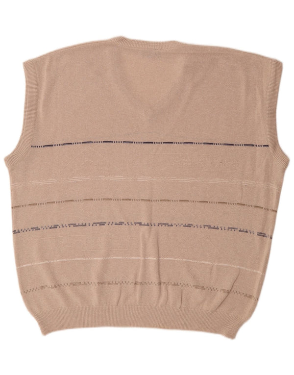 Podkoszulek męski Giramondo IT 58 2XL beżowy, bawełniany w paski