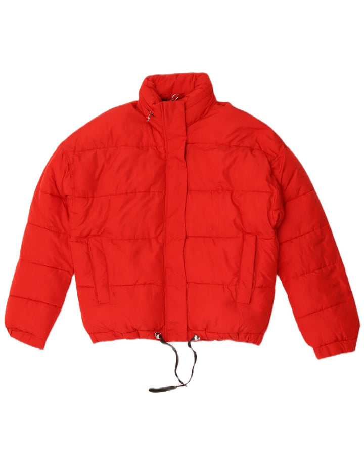 Damska kurtka oversize z kapturem ZARA UK 6 XS, czerwona wiskoza