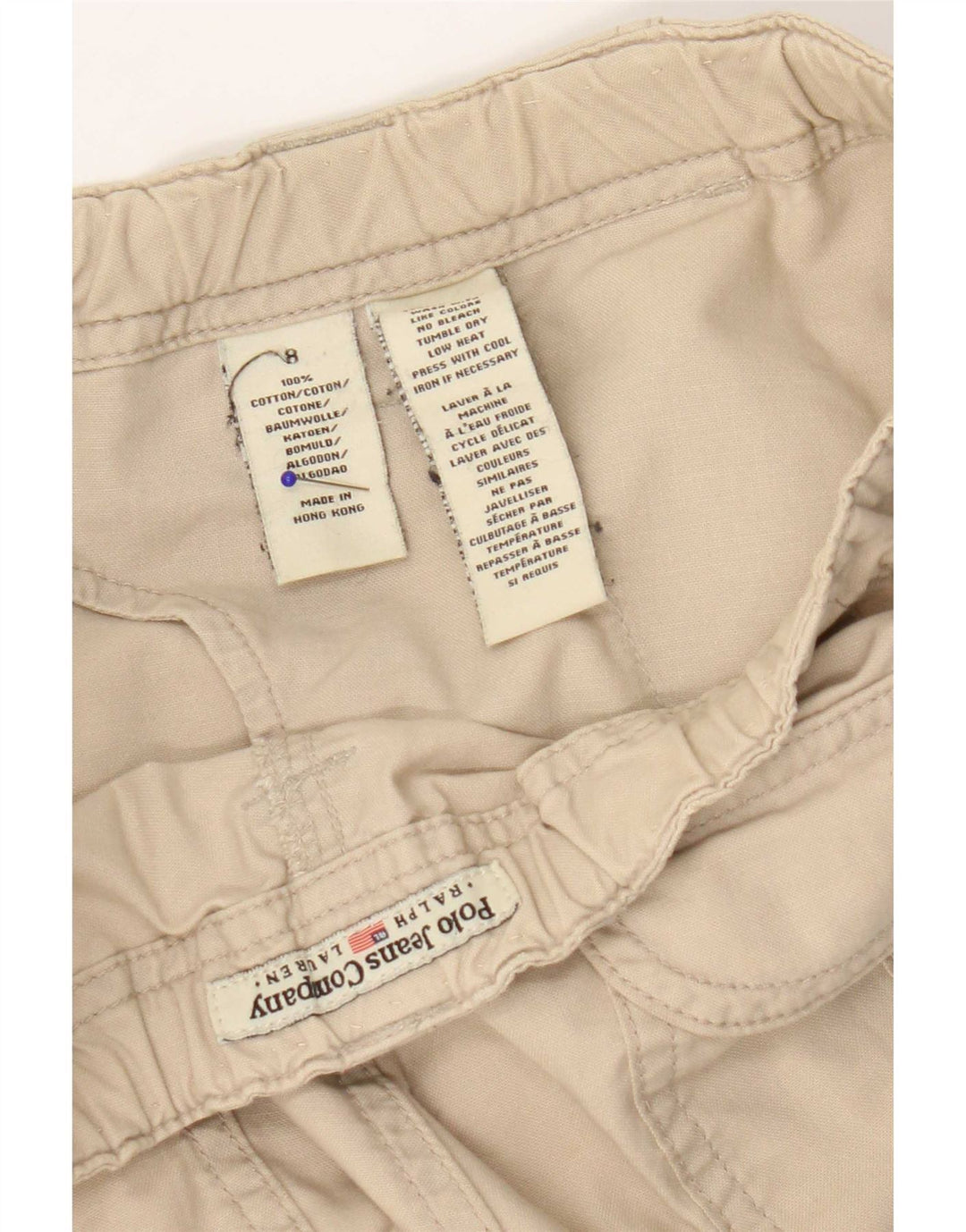 Damskie spodnie proste cargo Ralph Lauren US 8 Medium W30 L29 Beżowe