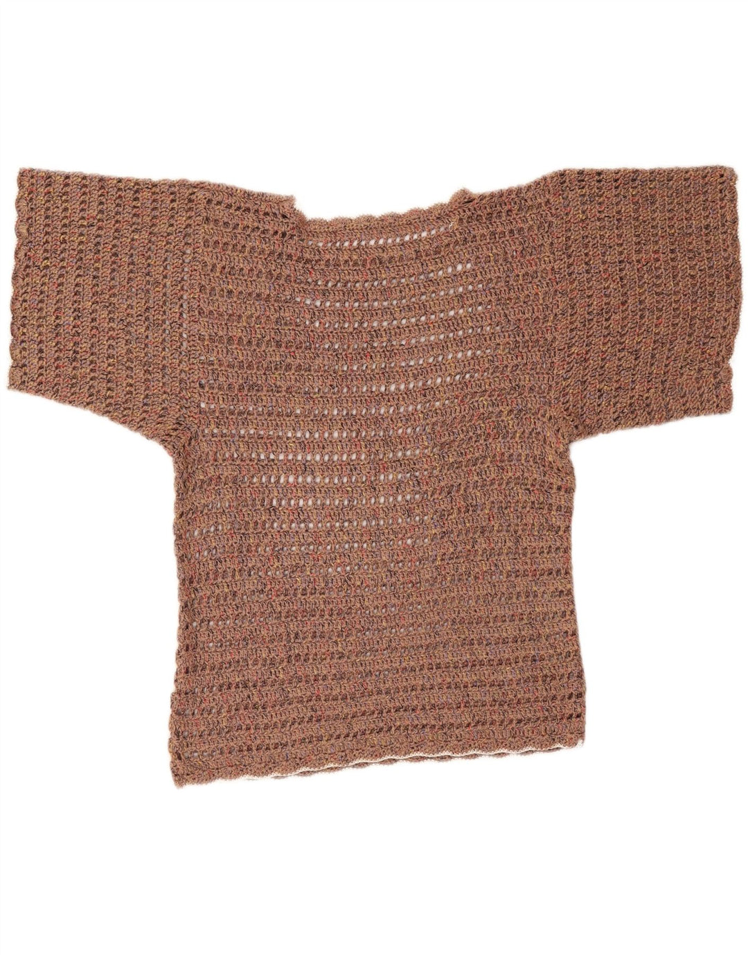 Bluzka damska vintage, szydełkowa, UK 18 XL, brązowa