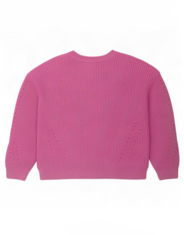 Crew Clothing Damski sweter z dekoltem w łódkę UK 14, duży, różowy, akrylowy